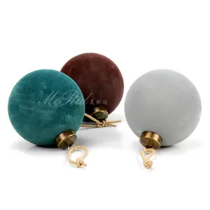 Novo design produto Natal Ornamento Bolas Para Decoração Home 8cm Verde Veludo material vidro bola