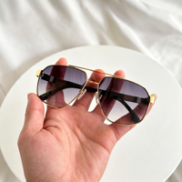 Lunettes de soleil polarisées TAC UV400 unisexes, légères et durables, monture carrée en métal doré, personnalisables, échantillon en petite série