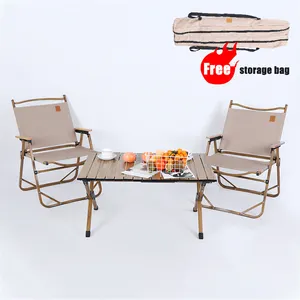 Outdoor Portable Light Recline Compact Beech Wood Fishing Camping Chairs And Egg Roll Tables For Hiking