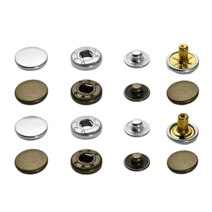 Broches de Dos Caras Ecológicos Personalizados de Fábrica, 12.5mm 633, Hebilla de Cuatro Golpes, Botones de Ropa de Ajuste Perfecto, Patrón Rectangular, Latón - Product Image 1
