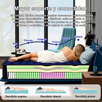 Matelas 14 pouces, matelas orthopédique à ressorts ensachés 7 zones, matelas King Size, matelas de lit, colchones, kasur