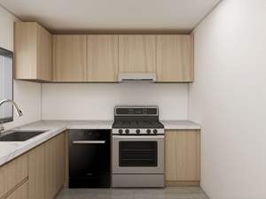 Foshan Wood Custom Flat Pack Melamine Kitchen Cabinet Maker Simple Design Modern Kitchen <b>Cupboard</b> - Product Image 2