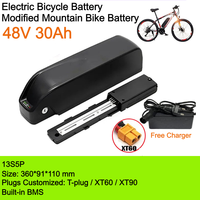 Batterie de vélo électrique 48V 30Ah, pack de batteries lithium-ion pour vélos électriques TSX Power 2000 cycles -10-40C