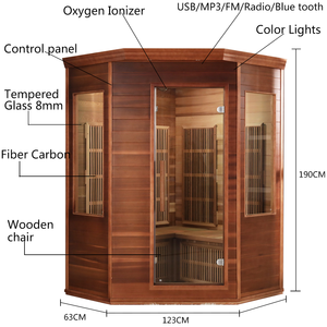 Sauna Seca de Madera de Cedro Rojo para Interiores con Calefactor Infrarrojo, Precio de Fábrica, para Bienestar - Product Image 6