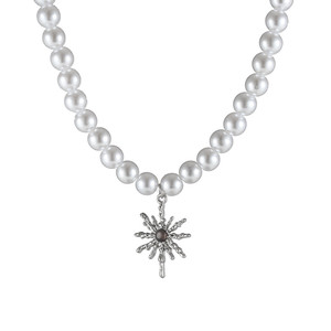 Collana Classica <span class=keywords><strong>con</strong></span> Perle per Uomo, Collane Uniche <span class=keywords><strong>con</strong></span> Ciondolo a Sole, Accessori di Gioielleria Maschile di Tendenza - Product Image 1