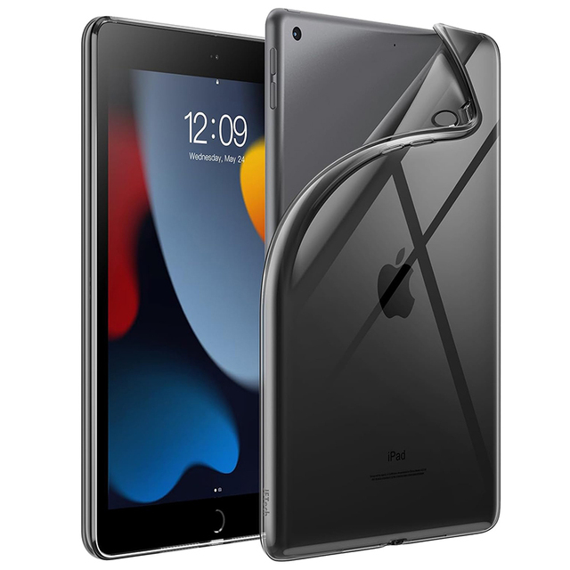 Soft TPU Case for iPad 9th/8th/7th Generation 10.2inch (2021/2020/2019) Ultra-Thin Case Transparent Slim Shockproof Tablet Cover