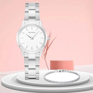 Ensemble de montres-bracelets de luxe pour femmes et hommes, en acier inoxydable doré, à quartz, style antique, pour affaires, marque privée - Product Image 5