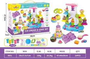 アイスクリームプレイ生地ツールセットキット子供用ステム玩具キッチンプレイドークリエーションマシンメーカープレイ生地玩具カラークレイセット - Product Image 5