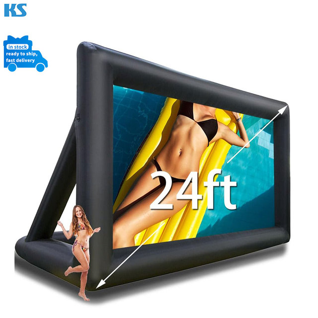 Stock  Portable Party Airscreen Mobile Air Projection Outside Projector Cinema Screens Inflatable Outdoor Blow up Movie Screen