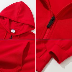 Sweat-shirts à capuche zippés pour hommes en coton piqué de haute qualité, anti-plis, livraison rapide usine, vêtements décontractés - Product Image 4