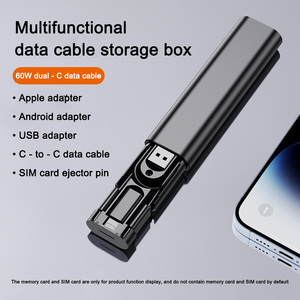 Kit de Accesorios Multifuncionales Creativos para Teléfono Móvil: Lector de Cable de Datos 5 en 1, Almacenamiento Tipo C, Carga Rápida 3A y Caja Portátil - Product Image 3