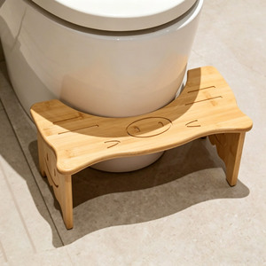 Repose-pieds ergonomique pliable en bambou pour toilettes, 40x20x19 cm, pour salle de bain, utilisation pour enfants en position accroupie, design en bois massif - Product Image 3