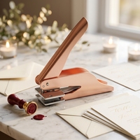 Embosseur manuel personnalisé avec logo, tampon à sec en métal portable pour les invitations de mariage et les certificats en papier