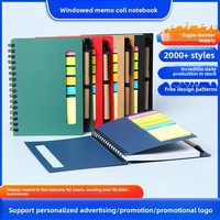 Bloc-notes à thème fenêtre, notes adhésives, ensemble de papier kraft, carnet à spirale vierge, impression de logo personnalisable, cadeaux d'affaires