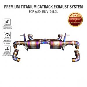 ท่อไอเสียแบบ Catback วาล์วทรอนิกส์ วัสดุไทเทเนียม ยี่ห้อ Vortex Pie Cut สำหรับรถยนต์ Audi R8 5.2L V10 ปี 2020-2024 ชุดแต่งสำหรับรถแข่งและปรับแต่งสมรรถนะ พร้อมชุดท่อเก็บเสียง - Product Image 1