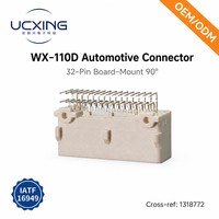 Conector WX 110D 32P 90 12V DC 2.5A, Contacto de Aleación de Cobre, Forma Rectangular, Adaptador Macho con Carcasa de SPS/PBT, 1318772
