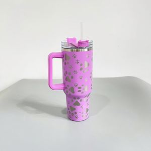 Gobelet isotherme personnalisé avec logo imprimé patte de chat, 40 oz (1200 ml), en acier inoxydable à double paroi, isolé sous vide, pour café - Product Image 2