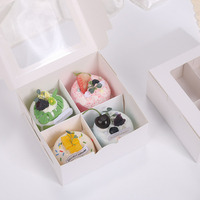 Boîtes à friandises blanches personnalisées pour la vente en gros, avec fenêtre transparente, pour chocolats, biscuits, gâteaux, barkey, 4 ou 6 compartiments