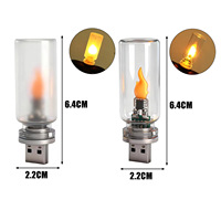 Ampoule LED à effet de flamme, alimentée par USB, flamme simulée, lumière d'ambiance pour voiture, chambre, fête, Halloween