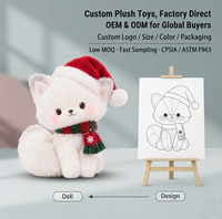 Peluche de chat de Noël personnalisée, jouet en peluche doux, poupée personnalisée, fabricant OEM ODM, directement de l'usine