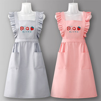 Tablier de princesse réutilisable en polyester avec logo personnalisé, résistant à l'huile et à l'eau, pour le travail et la cuisine
