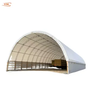 Fabrik Großhandel Stahl konstruktion Schuppen Lager bedeckt Shelter Outdoor Zelt Vorgefertigte Stoff Gebäude Doppel fachwerk