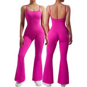 Mono Deportivo FOXA Flare para Mujer, Sin Mangas, Tirantes Finos, Largo, Sin Costuras - Product Image 1