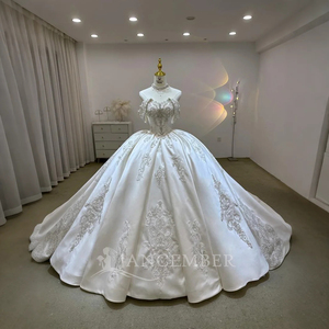 Satin Wedding Dress Elegant Strapless Bridal Gown Vestidos De Novias <b>Sequined</b> Beading Lace Evening Party Dress Lsjj16 - Product Image 1