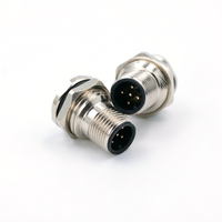 Conector Industrial KRONZ M12 Macho de 5 Pines, Código A, Resistente, Chapado en Oro, Montaje en Panel con Copa de Soldadura, IP67, Alta Resistencia, Temperatura Ambiente