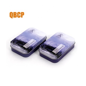 Flat 2 pieces small rectangular tin box for cosmetics