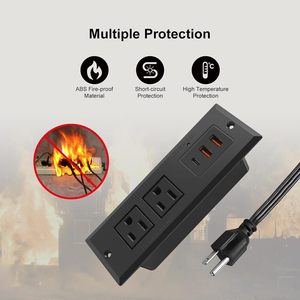 Stopkontak Desktop Pengisian Cepat USB Tipe C PD20W yang Dapat Disesuaikan dengan Stopkontak US dengan Tegangan Terukur 125V untuk Penggunaan di Meja - Product Image 5