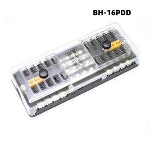 Bloque de Fusibles BH-8P/BH-12P/BH-16PDD de 8/12/16 Vías - 2 Entradas 4/6/8 Salidas con LED y Cobre Niquelado - Product Image 4