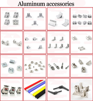 Personnalisé 2020 3030 4040 4545 5050 6060 8080 9090 100100 120120 Série Industrielle T Fente En Aluminium Extrusion Profil Accessoires