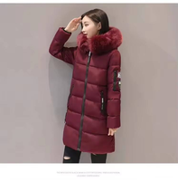 Blanc Hiver Fourrure Veste Femmes Long Laine Manteau Femmes Parkas Bulle Femmes Parka Capuche Gris