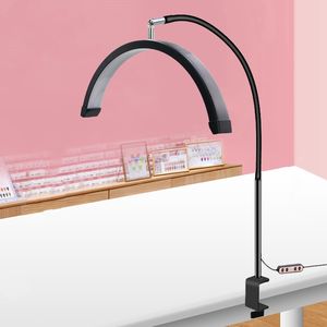 Lampe LED demi-lune à <span class=keywords><strong>pince</strong></span> pour bureau, éclairage pour manucure, nail art, salon, extension de cils, tatouage, poste de travail beauté - Product Image 2