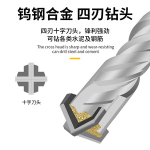 Impact Drill Bit Round Square Shank 6-<b>28mm</b> Spiral Flute For Wood Cement Drilling - Product Image 5