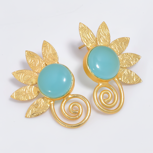 เครื่องประดับอัญมณีทองเหลืองชุบทอง14K ทำด้วยมือเครื่องประดับอัญมณีทองเหลืองสำหรับผู้หญิงขายส่ง - Product Image 1