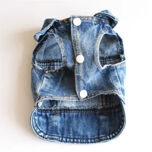 Küçük köpekler için klasik mavi Jean köpek ceket yaz kış moda katı desen pitshishih Tzu Sheltie - Product Image 4