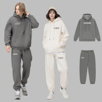 Ensemble sweat à capuche et pantalon de survêtement deux pièces de luxe personnalisé, écologique, épais, style hip-hop, coupe oversize et ample en coton pour homme – Vente en gros