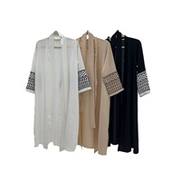 Abaya palestinienne sans couture sur mesure Nisa, taille plus, printemps, avec broderie pour femmes, vêtements islamiques