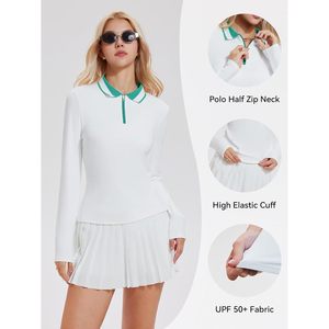 เสื้อโปโลผู้หญิงสำหรับกอล์ฟ ป้องกันแสงแดด UPF 50+ แห้งเร็ว เหมาะสำหรับเทนนิส ทรงปกติ ผ้าถักโพลีเอสเตอร์ - Product Image 5