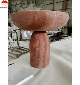Modern Minimalist Contemporary Travertine Side <strong>Table</strong> Living Room <strong>Coffes</strong> Marble Round <strong>Small</strong> Coffee <strong>Tables</strong> - Product Image 1