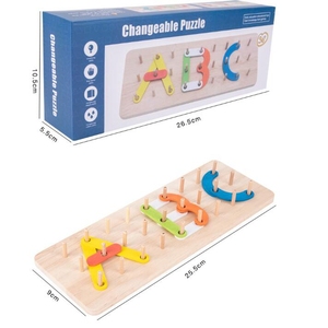 Hoyveicolo giocattolo in legno <span class=keywords><strong>di</strong></span> geologia geometria <span class=keywords><strong>matematica</strong></span> forma puzzle elastico Puzzle grafico - Product Image 1