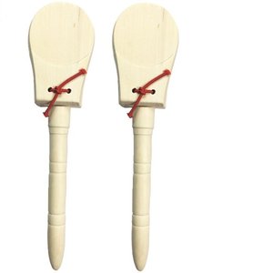Castagnettes en bois espagnoles avec poignée pour enfants, instrument de percussion OEM en gros, directement de l'usine - Product Image 2