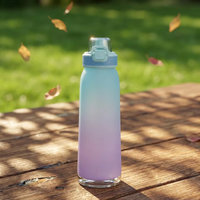 Bouteille anti-fuite pour adulte avec options de parfum, couvercle à clapet, paille intégrée, résistante à l'ébullition, idéale pour l'école, le cyclisme, le camping, la gym, comme cadeau ou pour la maison