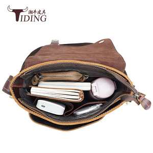 Bolso bandolera para hombre Tiding, de cuero genuino, gran capacidad, duradero, para uso diario. - Product Image 5