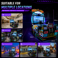 Machine d'arcade simulateur de tir de char pour enfants à monnayeur, jeu interactif virtuel 2 joueurs avec détection de mouvement, écran HD 32/42 pouces
