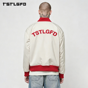 Blouson universitaire réversible personnalisé avec broderie chenille et lettres universitaires, style streetwear, double face, vente en gros - Product Image 2