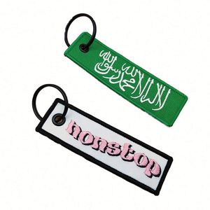 Wholesale Design Logo Fabric Keychains/Embroidery <b>Key</b> <b>Tag</b> Jet <b>Tags</b> - Product Image 1