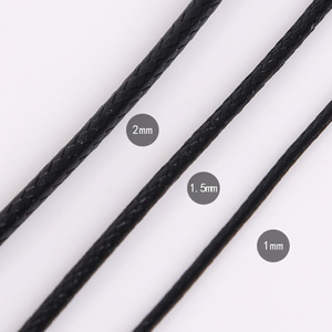 Cordon ciré coréen noir et blanc en gros d'usine, cordon tressé fait main pour le bricolage, cordon pour collier, cordon ciré pour pendentif. - Product Image 4